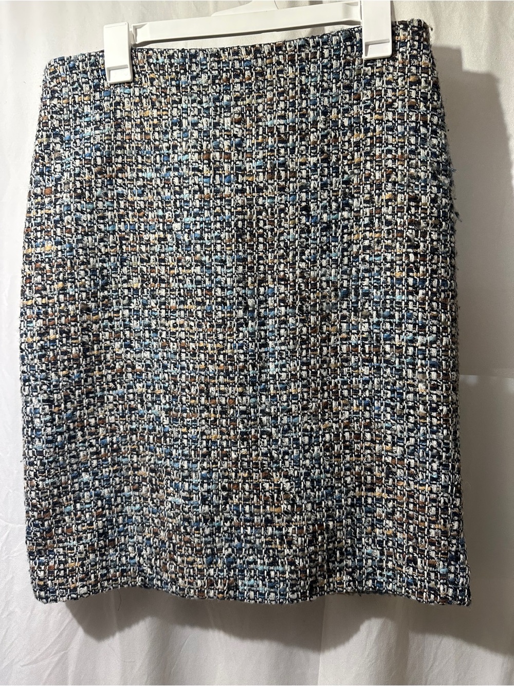Talbots Blue Multi Tweed Pencil Skirt